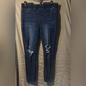Old Navy Dark Blue Distressed Skinny Jeans